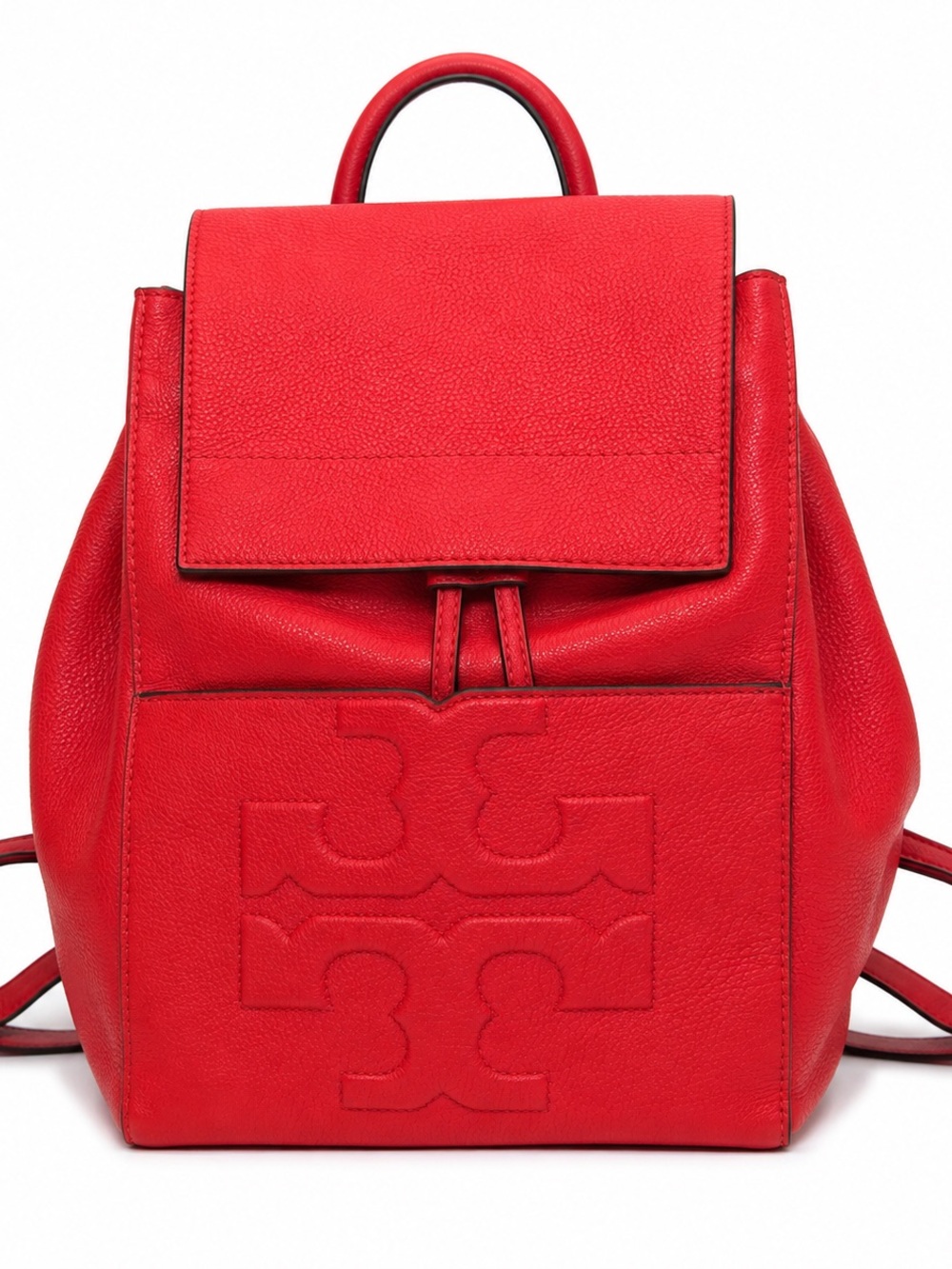 NWT RARE Tory Burch Bombe-T Flap Backpack Poppy Red Leather 48305
